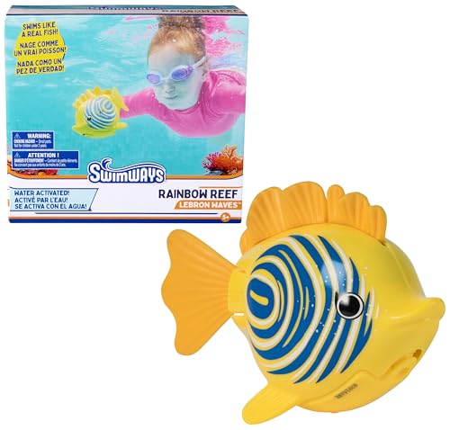 SwimWays Rainbow Reef Fish Toy Kids Swimming Accessories Water Toys Learn to Swim Pool Toys for Kids Ages 5 Up Batteries Included Lebron Waves - Image 1