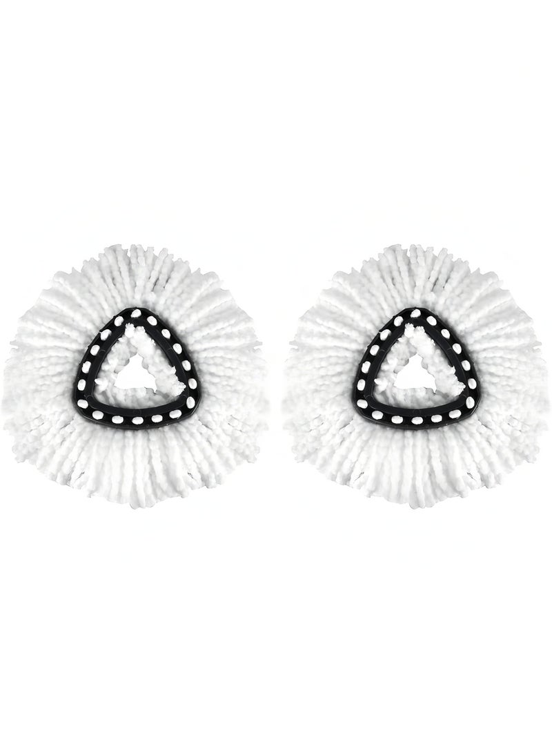 أبلينم رأس ممسحة دوارة سهلة الارتداء من فيليدا، رأس بديل للممسحة متوافق مع فيليدا، عبوات إعادة تعبئة ممسحة دوارة من الألياف الدقيقة، رأس دوار سهل التنظيف لتنظيف الأرضيات (أبيض، 2) - Image 1