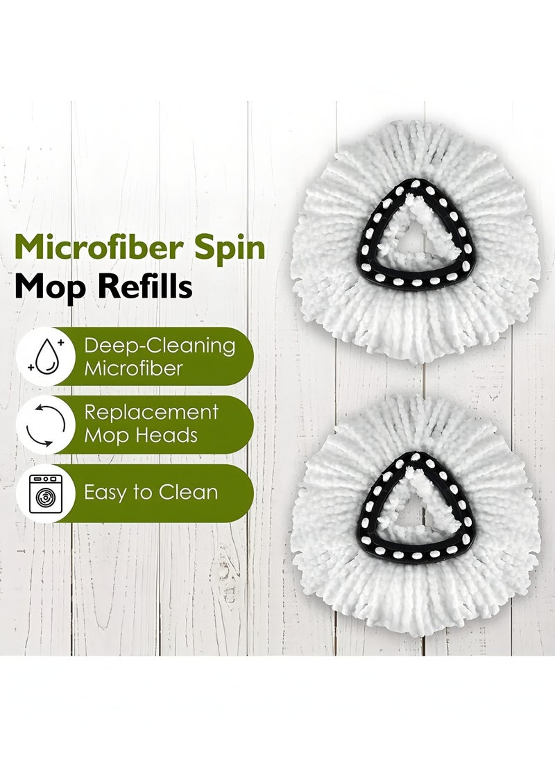 أبلينم رأس ممسحة دوارة سهلة الارتداء من فيليدا، رأس بديل للممسحة متوافق مع فيليدا، عبوات إعادة تعبئة ممسحة دوارة من الألياف الدقيقة، رأس دوار سهل التنظيف لتنظيف الأرضيات (أبيض، 2) - Image 4