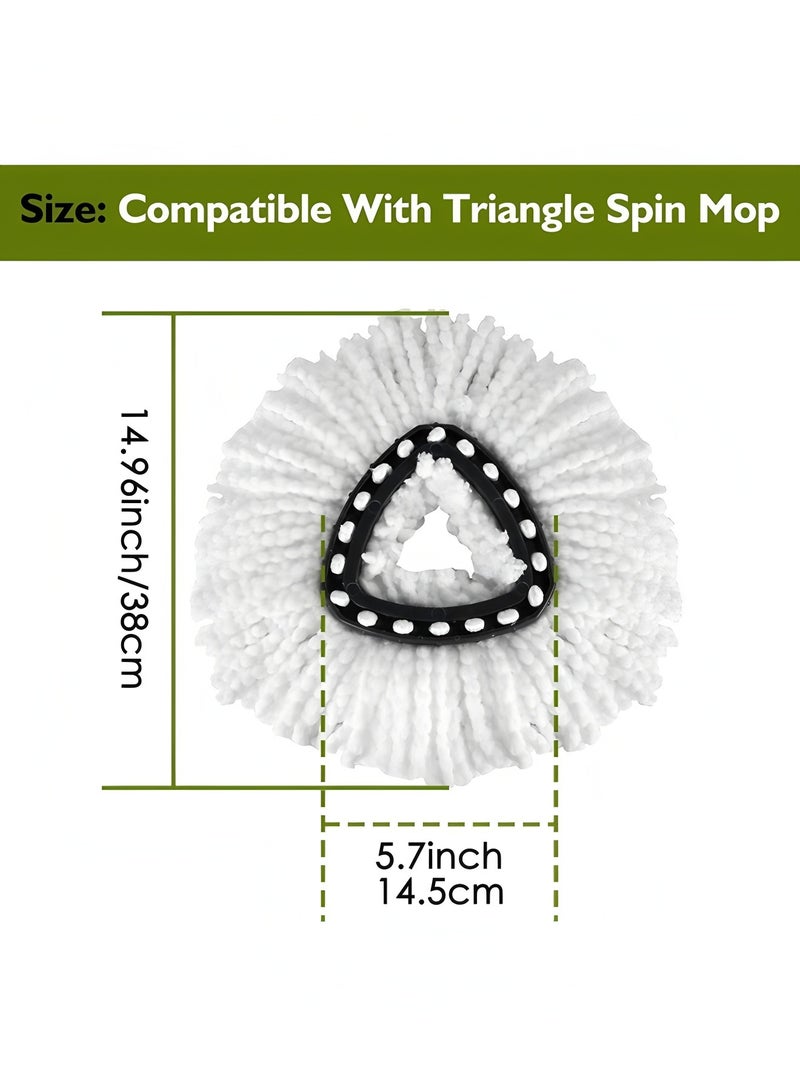 أبلينم رأس ممسحة دوارة سهلة الارتداء من فيليدا، رأس بديل للممسحة متوافق مع فيليدا، عبوات إعادة تعبئة ممسحة دوارة من الألياف الدقيقة، رأس دوار سهل التنظيف لتنظيف الأرضيات (أبيض، 2) - Image 5