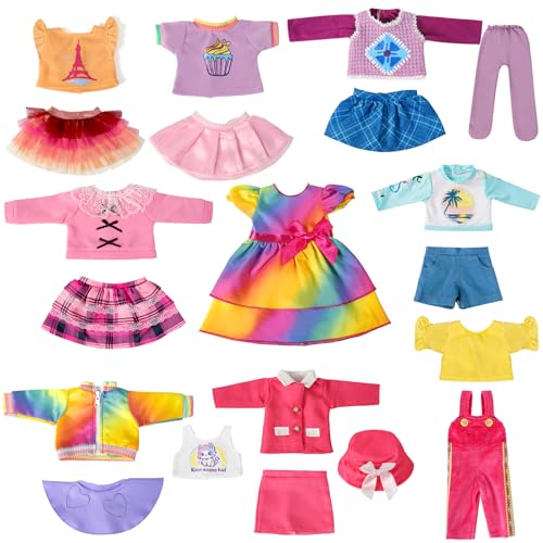 WONDOLL 9 Sets American 18 Inch Doll Clothes and Accessories  Outfits Sets  Princess Fashion Bundle for GirlNo Doll - Image 5