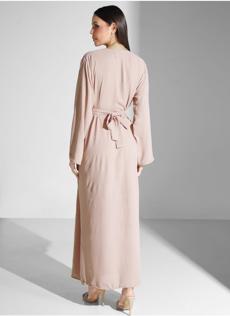 hayas closet - Embellished Belted Jalabiya - Image 1