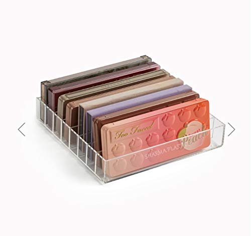 SHARMA PLASTICS Sleek Compact Holder Makeup Holder Makeup Organizer Cosmetic Bathroom Organizer Made of Clear Acrylic (LARGE) - Image 1