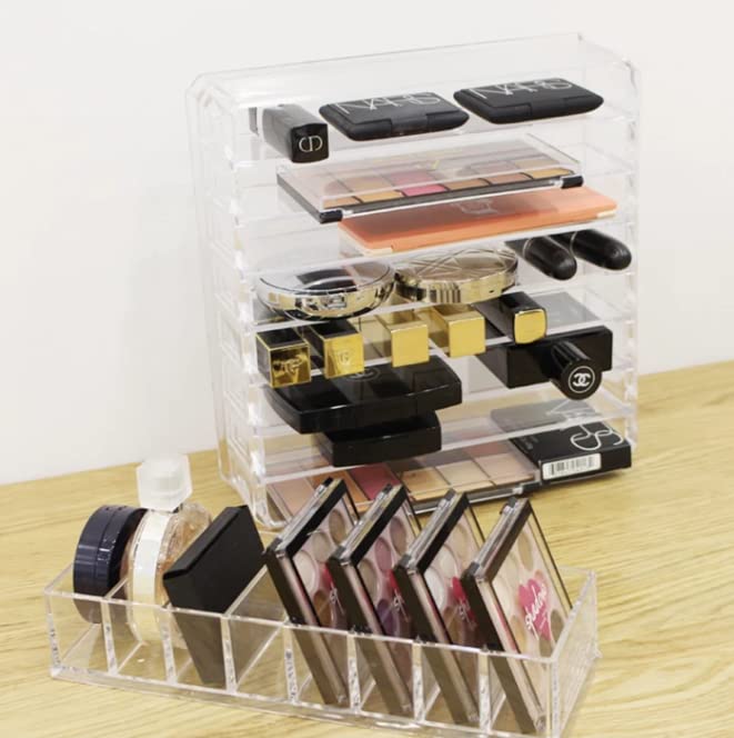 SHARMA PLASTICS Sleek Compact Holder Makeup Holder Makeup Organizer Cosmetic Bathroom Organizer Made of Clear Acrylic (LARGE) - Image 5