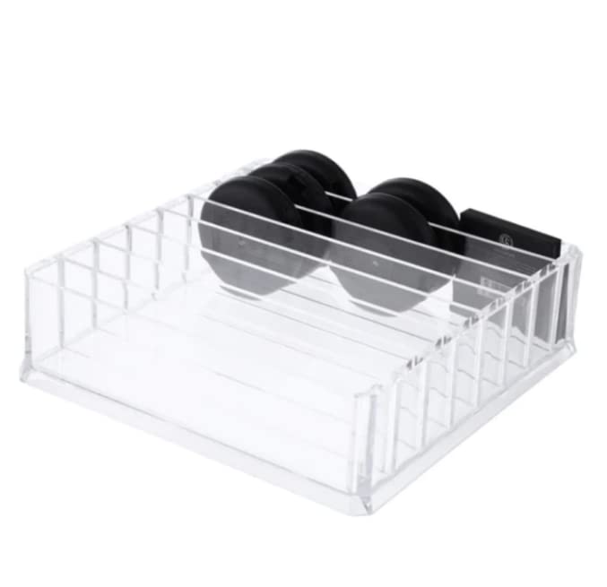 SHARMA PLASTICS Sleek Compact Holder Makeup Holder Makeup Organizer Cosmetic Bathroom Organizer Made of Clear Acrylic (LARGE) - Image 4