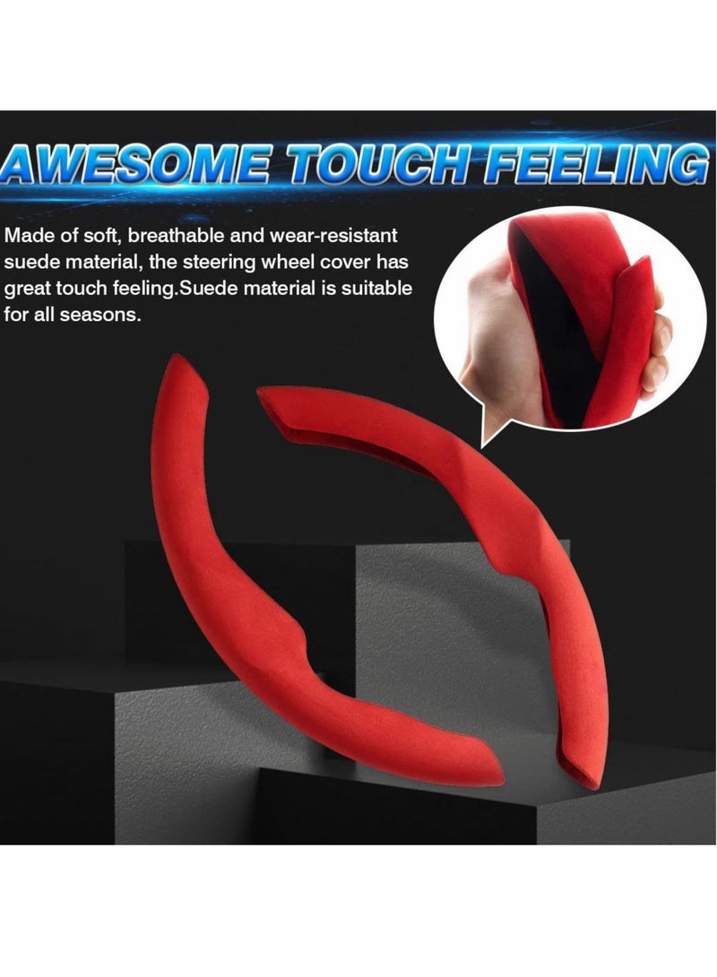 SYOSI Steering Wheel Cover for Tesla Model Y 2020-2022/Model 3 2017-2022, Car Breathable Non Slip Steer Wheel Protector Cover - Image 5