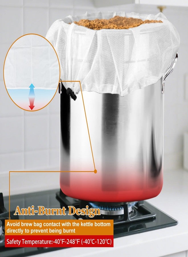 MAQIHAN عبوتان من أكياس التخمير القابلة لإعادة الاستخدام - كيس تصفية كبير جدًا بشبكة دقيقة للتخمير المنزلي، مقاس 26 × 22 بوصة، و16 × 18 بوصة، مناسب لتصفية البيرة، وعصير العنب، وعصير التفاح، وحليب الحبوب، مع رباط قابل للتعديل. - Image 4