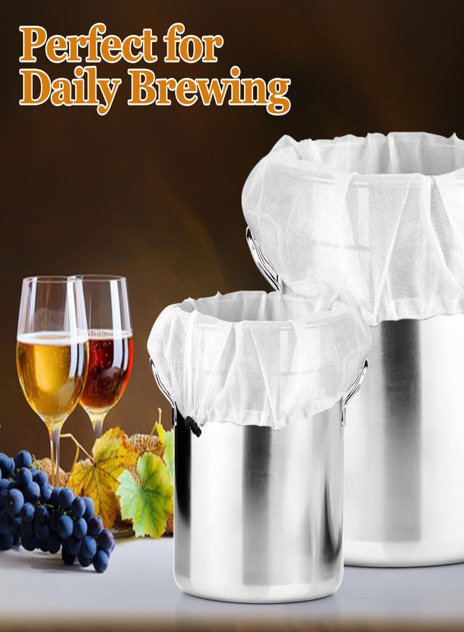 MAQIHAN عبوتان من أكياس التخمير القابلة لإعادة الاستخدام - كيس تصفية كبير جدًا بشبكة دقيقة للتخمير المنزلي، مقاس 26 × 22 بوصة، و16 × 18 بوصة، مناسب لتصفية البيرة، وعصير العنب، وعصير التفاح، وحليب الحبوب، مع رباط قابل للتعديل. - Image 5