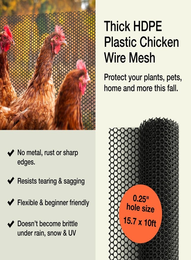 MaPorch Plastic Chicken Wire Mesh Fence - Black Mesh, 15.7 in x 10 ft - Quick-Install Chicken Wire Fencing - Plant Protectors from Animals - Durable Garden Netting - Pet & Poultry Netting (2-Pack) - Image 2
