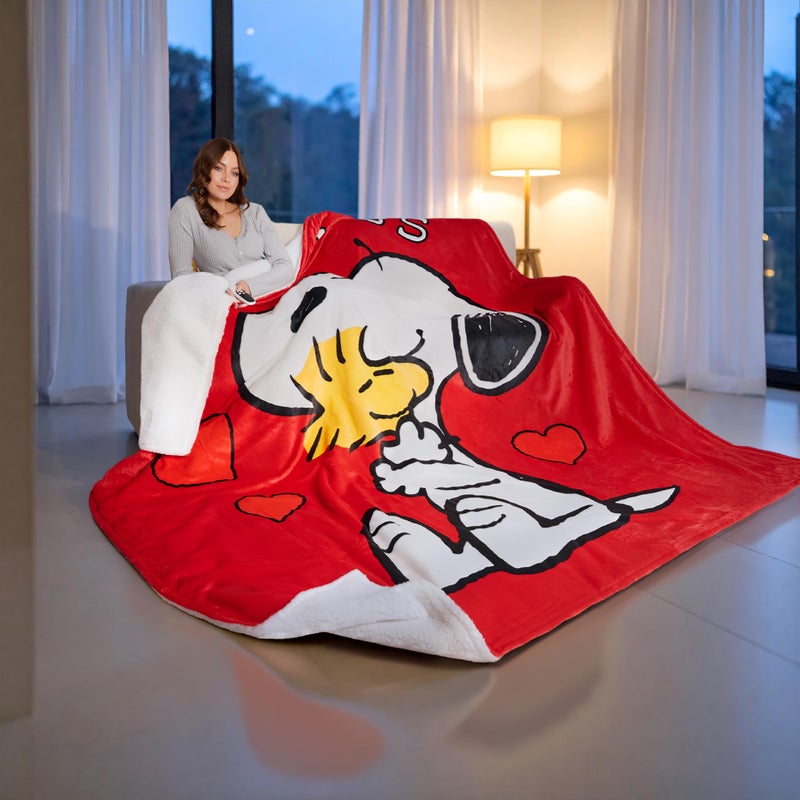 Get Trend Peanuts Snoopy Heated Blanket Electric, Queen Size Luxurious Fleece Blanket, 9 Heat Settings Auto Shut-Off, 90x90in, Gifts for Mom, Grandma, Grandpa (Red Snoopy, Queen US) - Image 5
