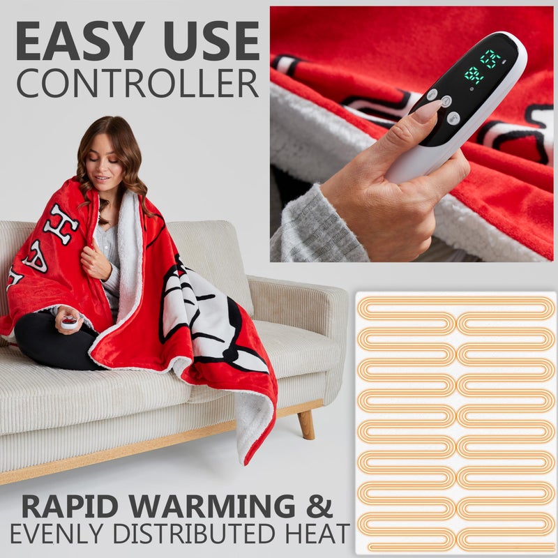 Get Trend Peanuts Snoopy Heated Blanket Electric, Queen Size Luxurious Fleece Blanket, 9 Heat Settings Auto Shut-Off, 90x90in, Gifts for Mom, Grandma, Grandpa (Red Snoopy, Queen US) - Image 3