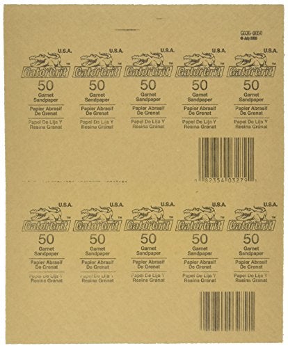 GATOR FINISHING PRODUCTS Gator 9" x 11" Bare Wood Sanding Sheets, 50 Grit, 25 Pack - Image 2