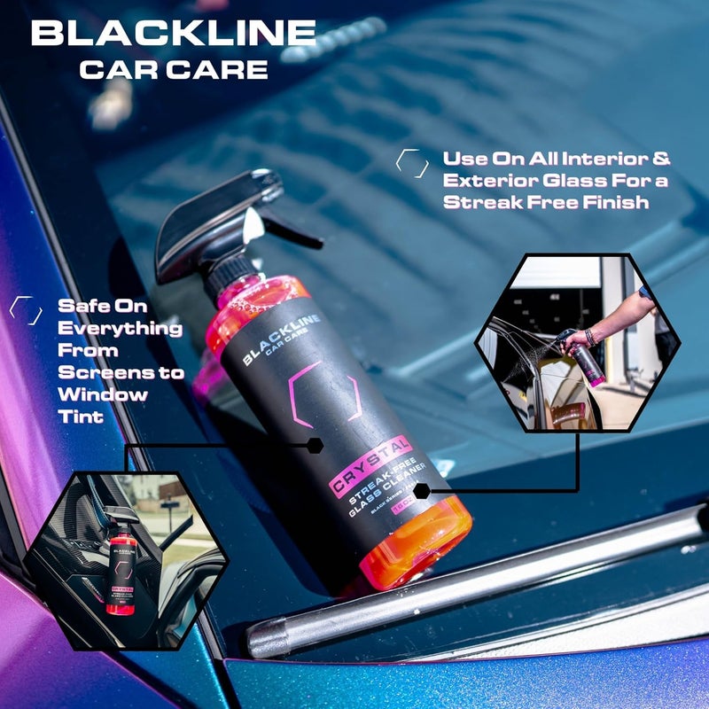 Blackline Glass Cleaner - Works on Glass, Windows, Mirrors & Navigation Screens. Tint Safe Car Window Cleaner - 16 fl oz bottle, Streak Free Spray - Image 1