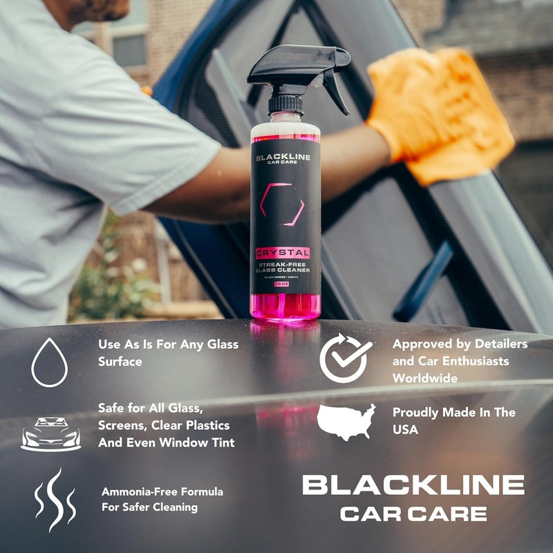 Blackline Glass Cleaner - Works on Glass, Windows, Mirrors & Navigation Screens. Tint Safe Car Window Cleaner - 16 fl oz bottle, Streak Free Spray - Image 2