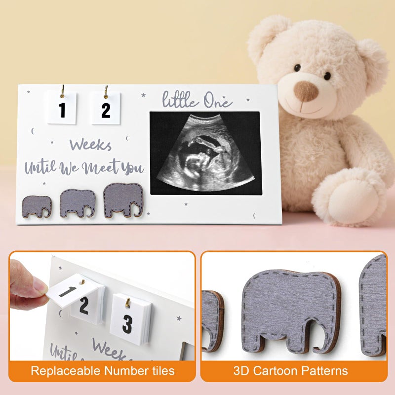 Aosemili Sonogram Picture Frame with Countdown Weeks Ultrasound Photo Frame Display, Pregnancy Announcement Gift First Time Mom to Be Gifts - Image 5