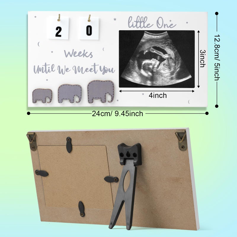 Aosemili Sonogram Picture Frame with Countdown Weeks Ultrasound Photo Frame Display, Pregnancy Announcement Gift First Time Mom to Be Gifts - Image 3