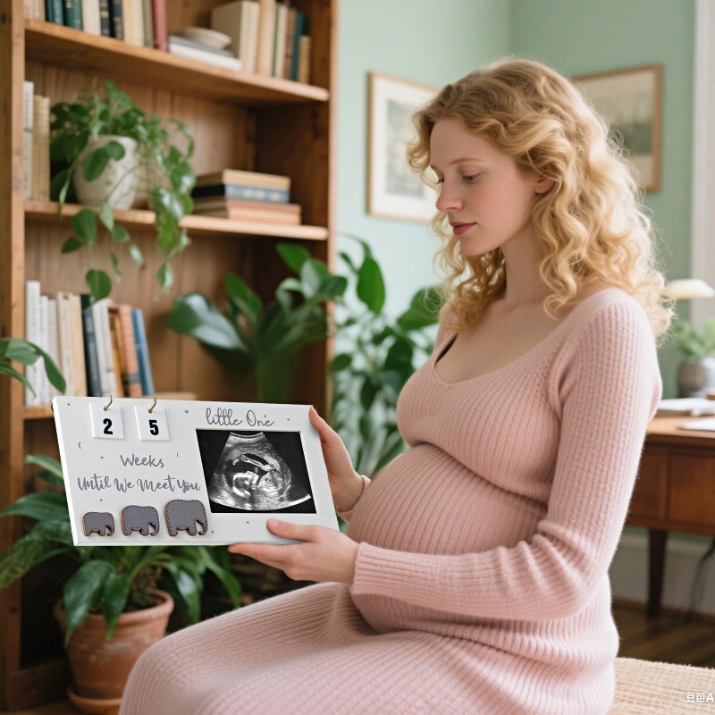 Aosemili Sonogram Picture Frame with Countdown Weeks Ultrasound Photo Frame Display, Pregnancy Announcement Gift First Time Mom to Be Gifts - Image 2