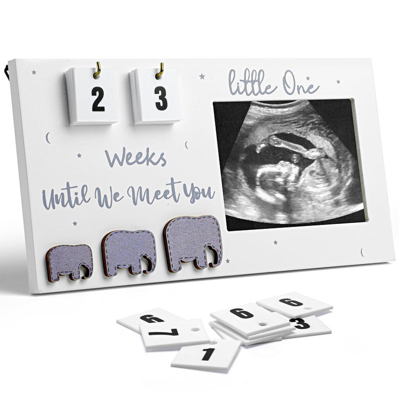 Aosemili Sonogram Picture Frame with Countdown Weeks Ultrasound Photo Frame Display, Pregnancy Announcement Gift First Time Mom to Be Gifts - Image 1