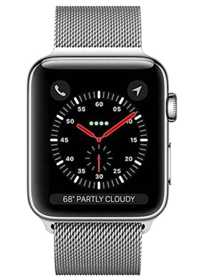 TIGER Magnetic Closure Milanese Mesh Loop Stainless Steel Replacement Band For Apple Watch Series 1/2/3 Silver - Image 3