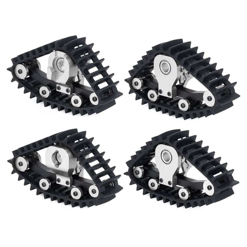 YSKMLOLP TRX4M Track Wheels Snow TiresSnow Tires Sets Simulate Carload Tracks Wheel Sandmobile Conversion 4Pcs for 118 RC Crawler Car TRX4M Accessory Parts Silver - Image 3