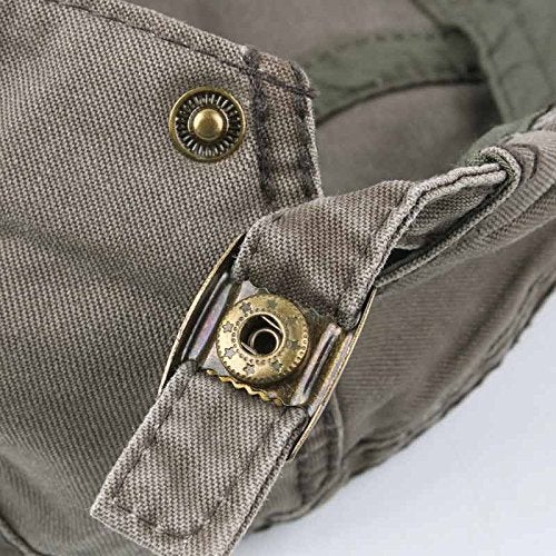 Quanhaigou Unisex Denim Newsboy Hats Flat Ivy Gatsby Cabbie Driving Berets Hat Cotton Dad Cap for Men Women (Army Green) - Image 4