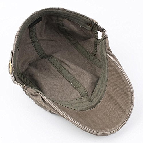 Quanhaigou Unisex Denim Newsboy Hats Flat Ivy Gatsby Cabbie Driving Berets Hat Cotton Dad Cap for Men Women (Army Green) - Image 5