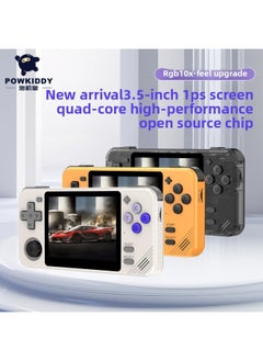 Powkiddy Bubble Machine Hall RGB10X Handheld Open Source Rocker Arcade Retro Handheld Game Machine GBA HD SFC-Product's Colour:Transparent Black-Model:RGB10X