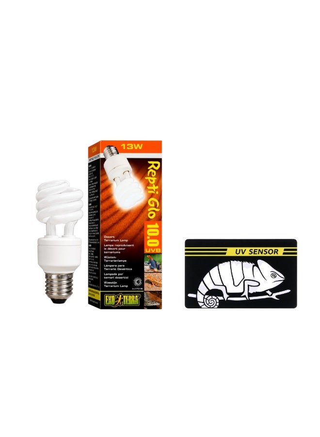 Exo Terra Repti Glo UVB 150 Desert Lamp – 13W With FREE New UV Test Sensor Card - Image 1