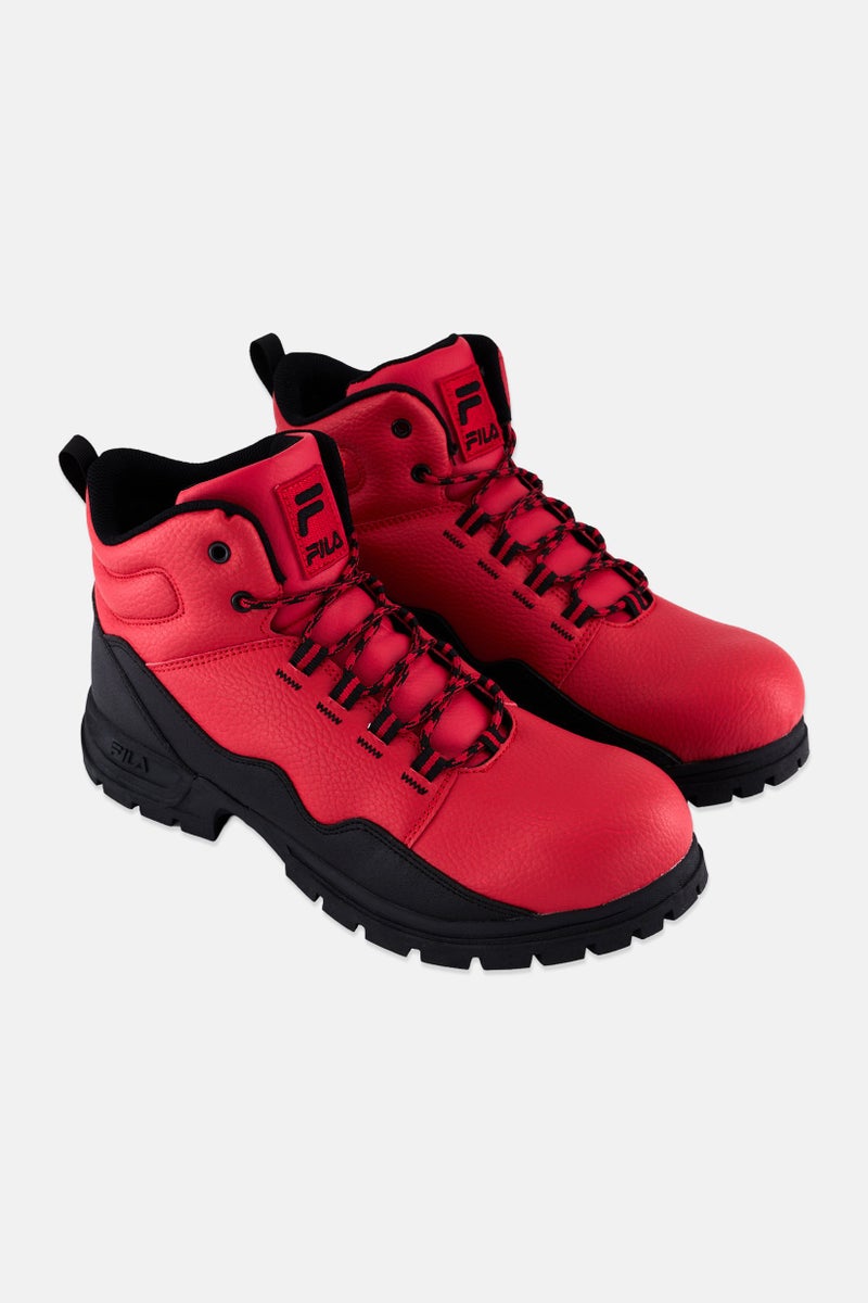 FILA Men Derail Lace Up Outdoor Boots, Red  - Image 1