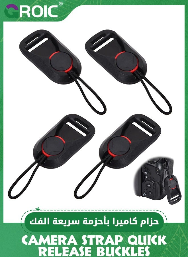 GROIC 4 Pack Camera Quick Release Combo Buckle, Camera Strap Quick Release Buckle, Camera Neck Strap Quick Release Clip Buckle, Camera Strap, Wrist Strap Quick Release Combination Buckle  - Image 1