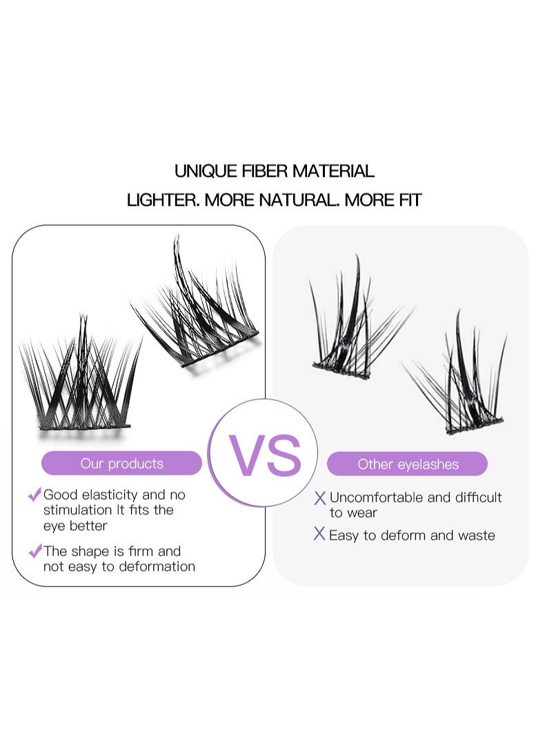 فلاي رود مجموعة رموش صناعية من 60 قطعة - 4 أنواع من التجعيدات، بطول 11-13 مم، شريط أسود رفيع للغاية 0.05 مم، قابلة للتشذيب وإعادة الاستخدام، علبة ملونة - Image 5