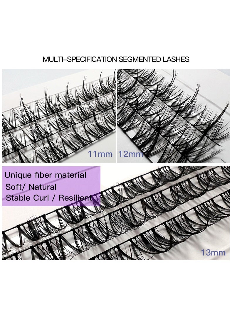 فلاي رود مجموعة رموش صناعية من 60 قطعة - 4 أنواع من التجعيدات، بطول 11-13 مم، شريط أسود رفيع للغاية 0.05 مم، قابلة للتشذيب وإعادة الاستخدام، علبة ملونة - Image 2