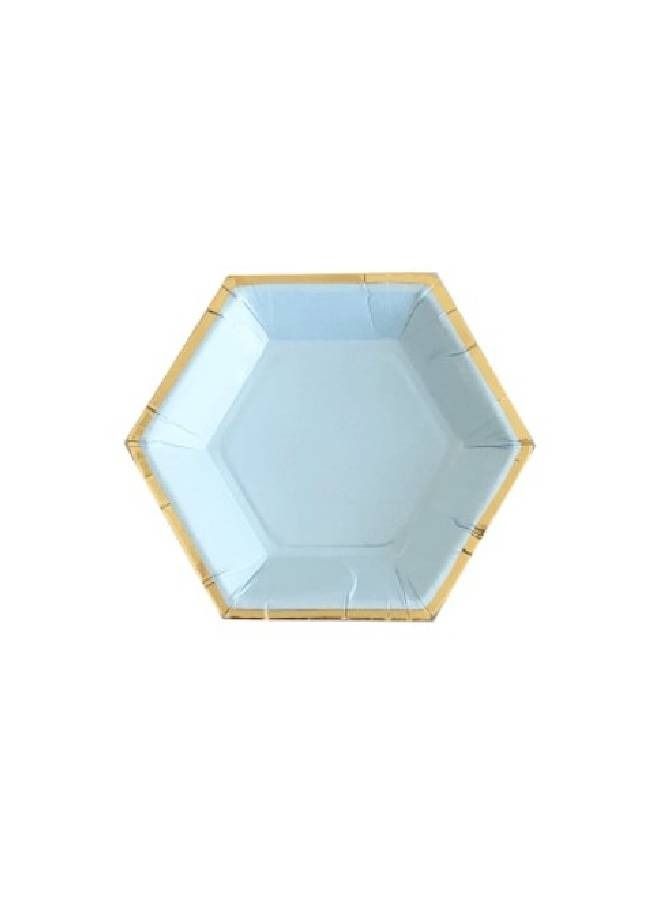 ذا بارتي بوبير 4 Inches Hexagon Canape Plates (Light Blue) 