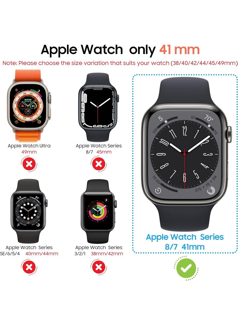 KENSUO for Apple Watch 41mm Screen Protector Case, [ Looks Like Ultra Protector Case ] Tempered Glass Unique Design Case Cover for iWatch Series 7/8/9 Series SE 2 41mm (Titanium for iWatch 41mm) - Image 2