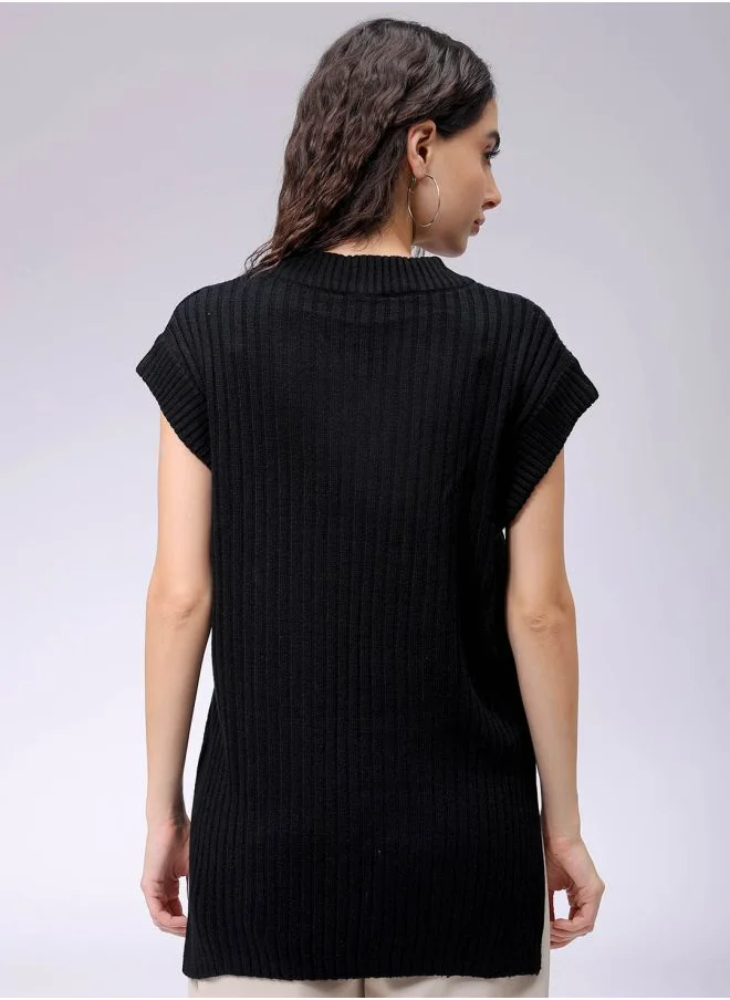 Freehand Women Boxy Fit Solid Sweater Vest