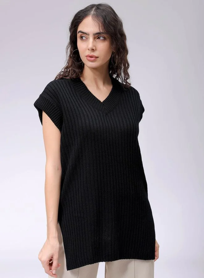 مرفوعة Women Boxy Fit Solid Sweater Vest