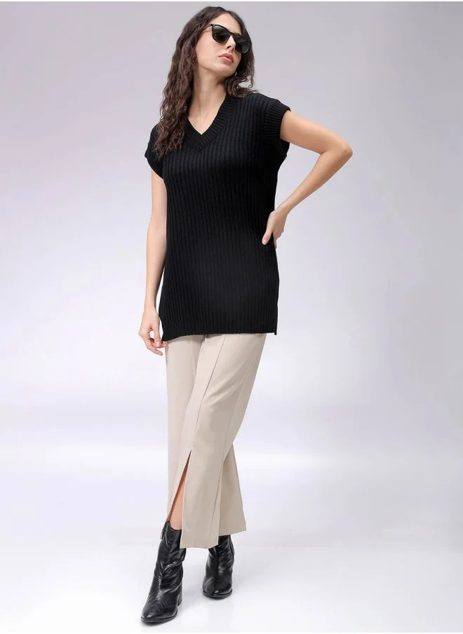 Freehand Women Boxy Fit Solid Sweater Vest