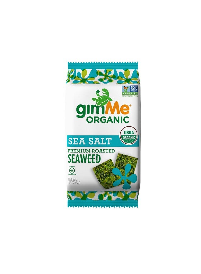 غيمي Gimme Seaweed، أعشاب بحرية عضوية محمصة، (5 جرام)، خالية من الكائنات المعدلة وراثيًا وخالية من الجلوتين، ملح البحر، 0.17 أونصة - Image 1