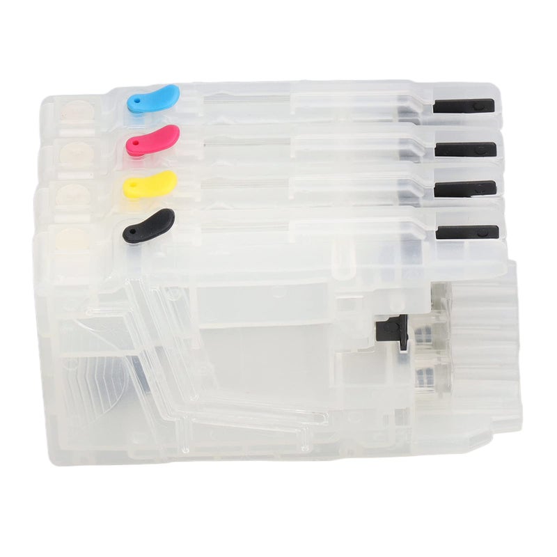 مجموعة خراطيش الحبر القابلة لإعادة التعبئة 4 قطع أسود سماوي أرجواني أصفر مكونات طابعة من البولي بروبيلين - Image 5