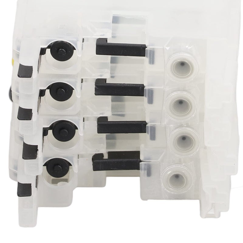 مجموعة خراطيش الحبر القابلة لإعادة التعبئة 4 قطع أسود سماوي أرجواني أصفر مكونات طابعة من البولي بروبيلين - Image 4