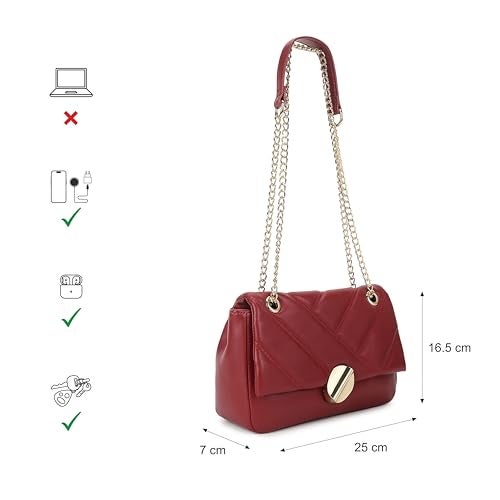 Fastrack Casual Sling Bag with Magnetic Closure for Girls, Medium Size with Internal Zipper, Made with High-Quality Faux Leather, Versatile and Durable Design - Image 4