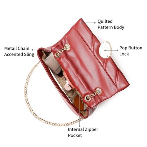 Fastrack Casual Sling Bag with Magnetic Closure for Girls, Medium Size with Internal Zipper, Made with High-Quality Faux Leather, Versatile and Durable Design - Image 3