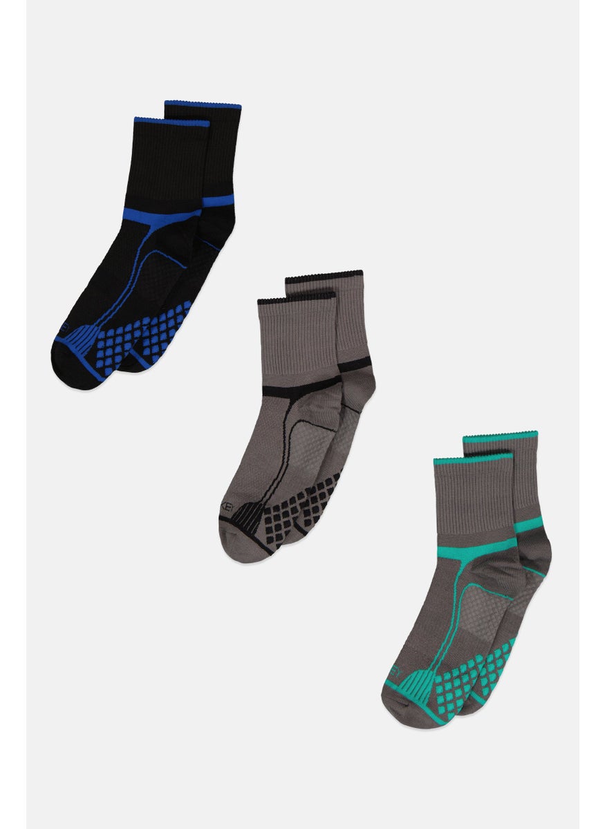 JOCKEY - Men 3 Pair Diamond Cushion Comfort Crew Socks, Multicolor - Image 1