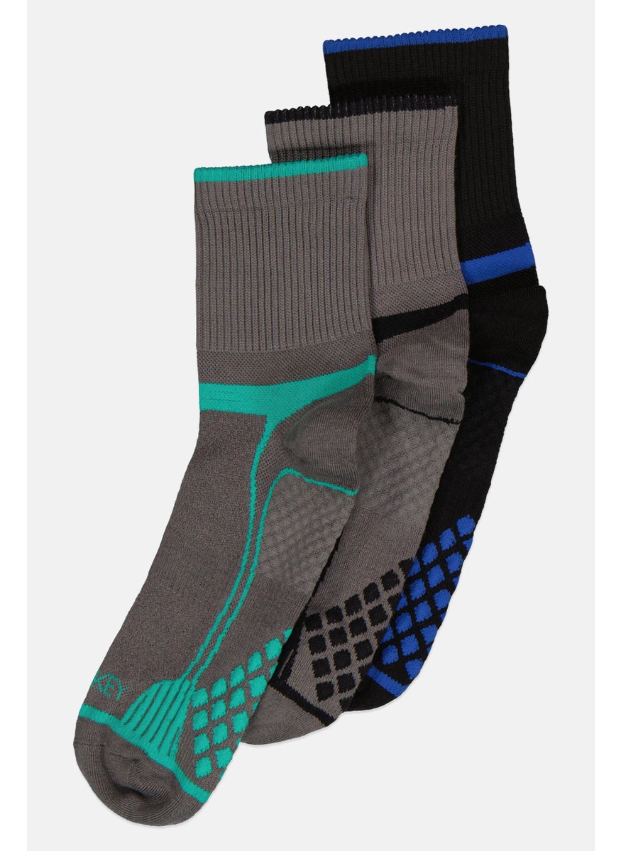 JOCKEY - Men 3 Pair Diamond Cushion Comfort Crew Socks, Multicolor - Image 1