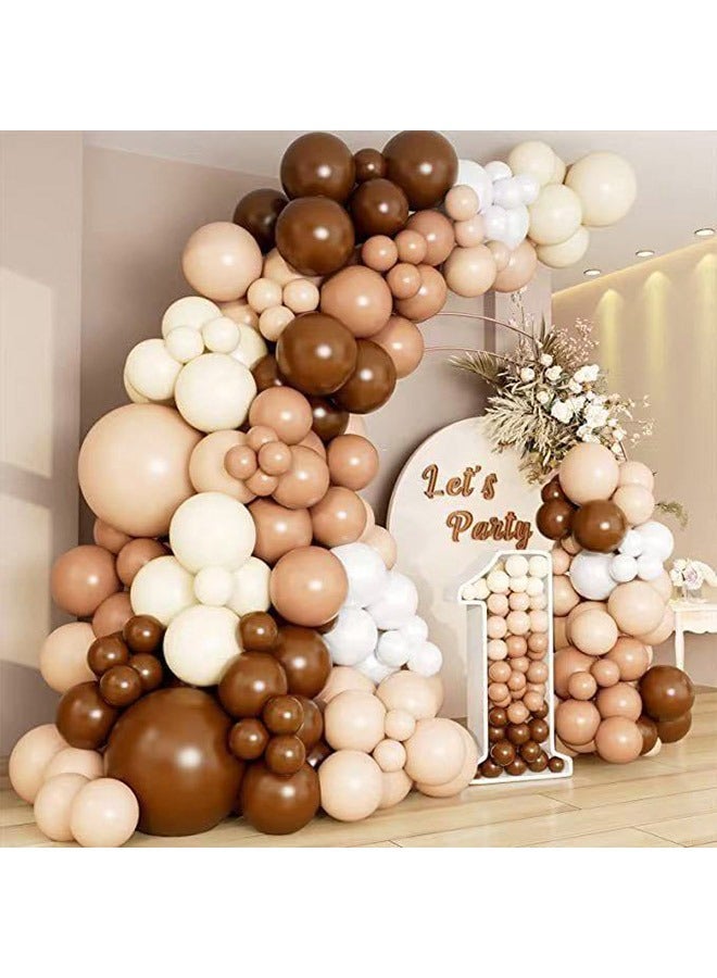 Multicolor Balloon Garland Arch Kit Brown and White Pastel Latex Balloons Set For Baby Wedding Birthday - Image 1