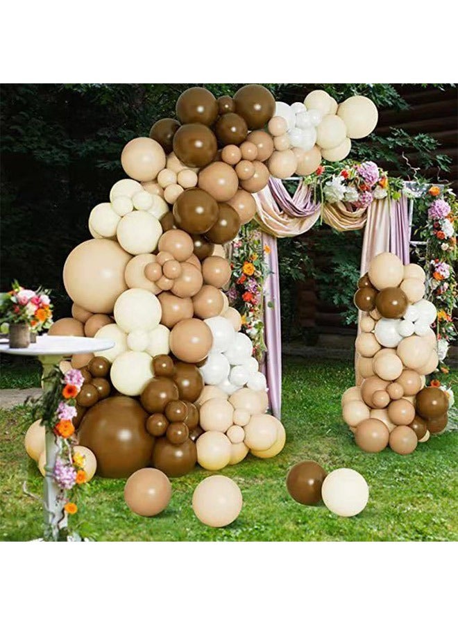 Multicolor Balloon Garland Arch Kit Brown and White Pastel Latex Balloons Set For Baby Wedding Birthday - Image 2