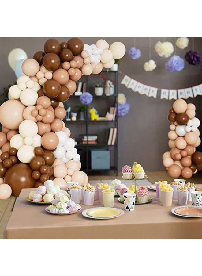 Multicolor Balloon Garland Arch Kit Brown and White Pastel Latex Balloons Set For Baby Wedding Birthday - Image 3