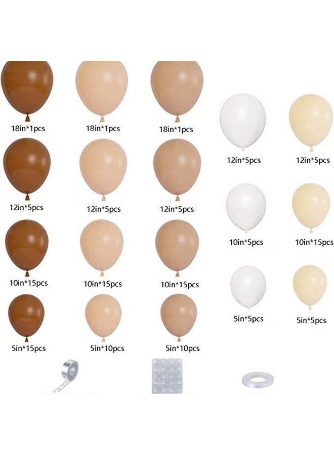 Multicolor Balloon Garland Arch Kit Brown and White Pastel Latex Balloons Set For Baby Wedding Birthday - Image 4