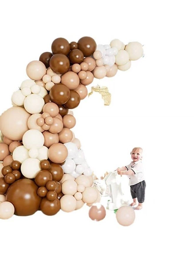 Multicolor Balloon Garland Arch Kit Brown and White Pastel Latex Balloons Set For Baby Wedding Birthday - Image 5