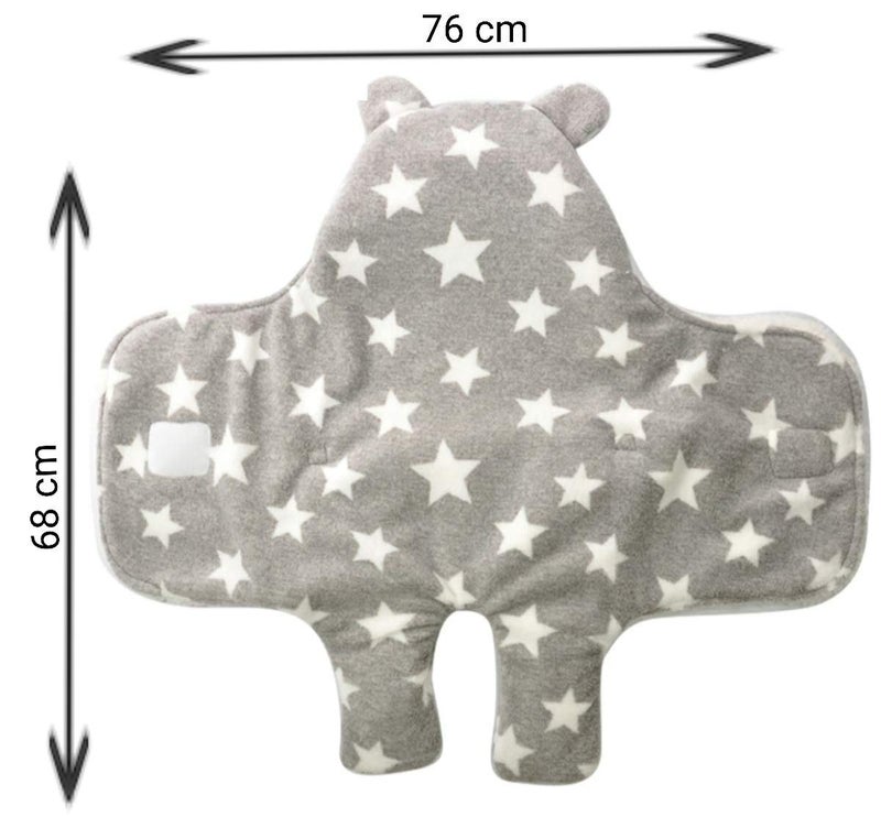 Brandonn BRANDONN Baby Blankets New Born Combo Pack of Super Soft Baby Wrapper Baby Sleeping Bag for Baby Boys, Baby Girls, Babies (76cm x 70cm, 0-6 Months, skin friendly, Fleece, Stars grey, beige)  - Image 3